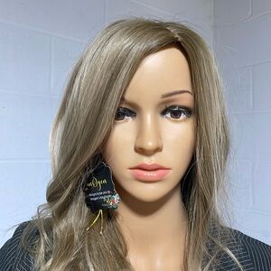 NWT champagne gold blonde long wig beach waves mid or side heat resistant 21”
